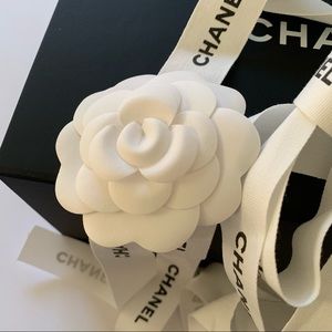 NEW Authentic New Chanel Camellia White Flower
